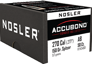 Nosler AccuBond Bullets .270 Cal. 150 gr. Spitzer Point 50 pk.