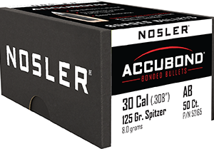 Nosler AccuBond Bullets .30 Cal. 125 gr. Spitzer Point 50 pk.