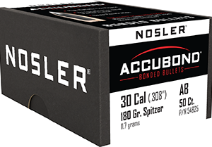 Nosler AccuBond Bullets .30 Cal. 180 gr. Spitzer Point 50 pk.