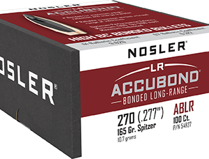 Nosler AccuBond Long Range Bullets .270 Cal. 165gr. Spitzer Point 100 pk.