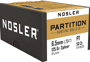 Nosler Partition Bullets 6.5mm 125 gr. Spitzer Point 50 pk.