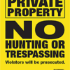 Maple Leaf No Trespassing Sign Yellow 8.5 x 11 in. Vertical 25 pk.