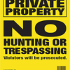 Maple Leaf No Trespassing Sign Yellow 10 x 12 in. Vertical 25 pk.